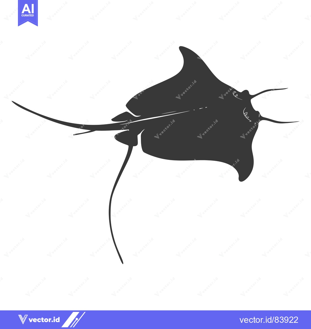 Premium Vector dari Black and White Silhouette of a Manta Ray