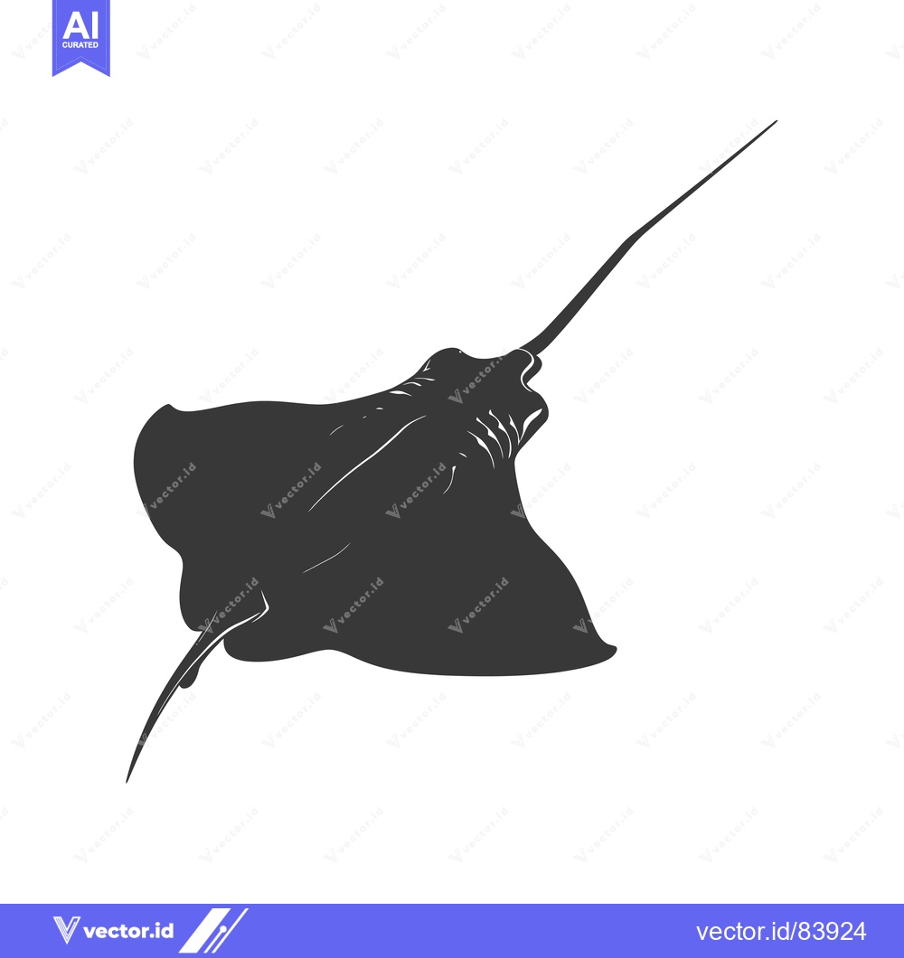 Premium Vector dari Black and White Silhouette of a Stingray