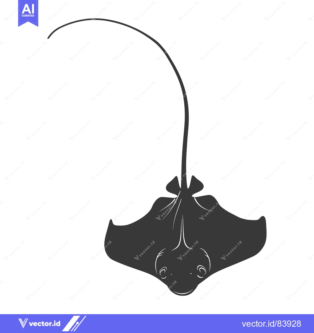 Premium Vector dari Silhouette of a Stingray with a Curved Tail