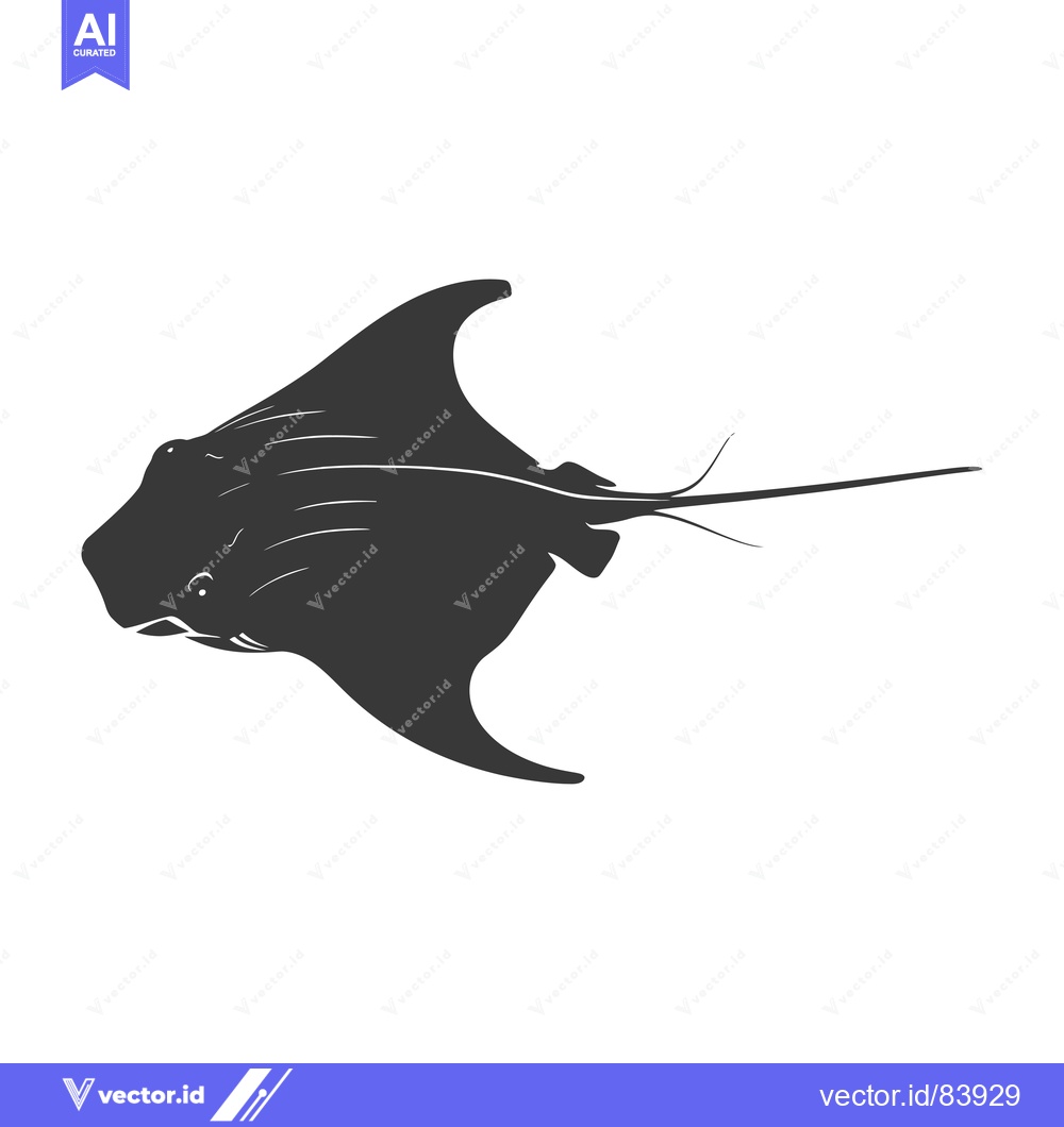 Premium Vector dari Black and White Silhouette of a Manta Ray