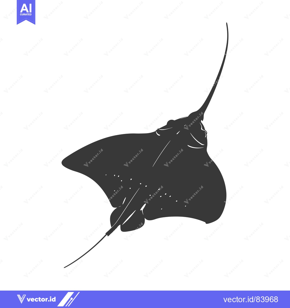 Premium Vector dari Black and White Silhouette of a Stingray