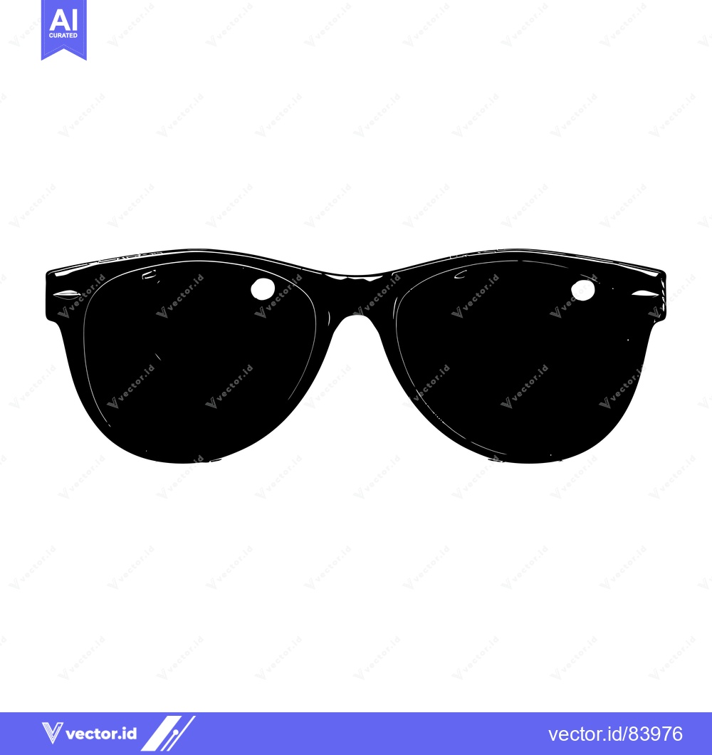 Premium Vector dari Black and White Sketch of Sunglasses