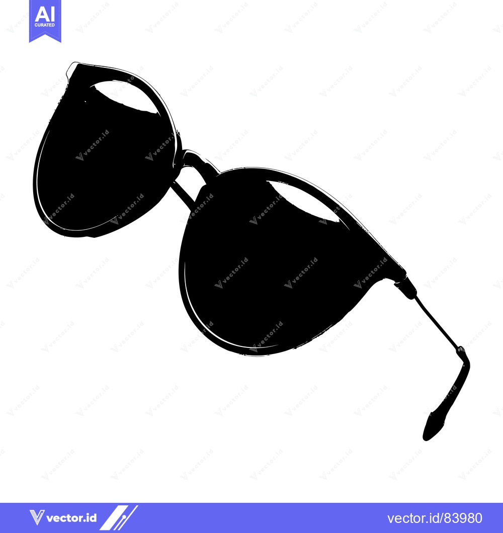 Premium Vector of Black and White Silhouette of Sunglasses