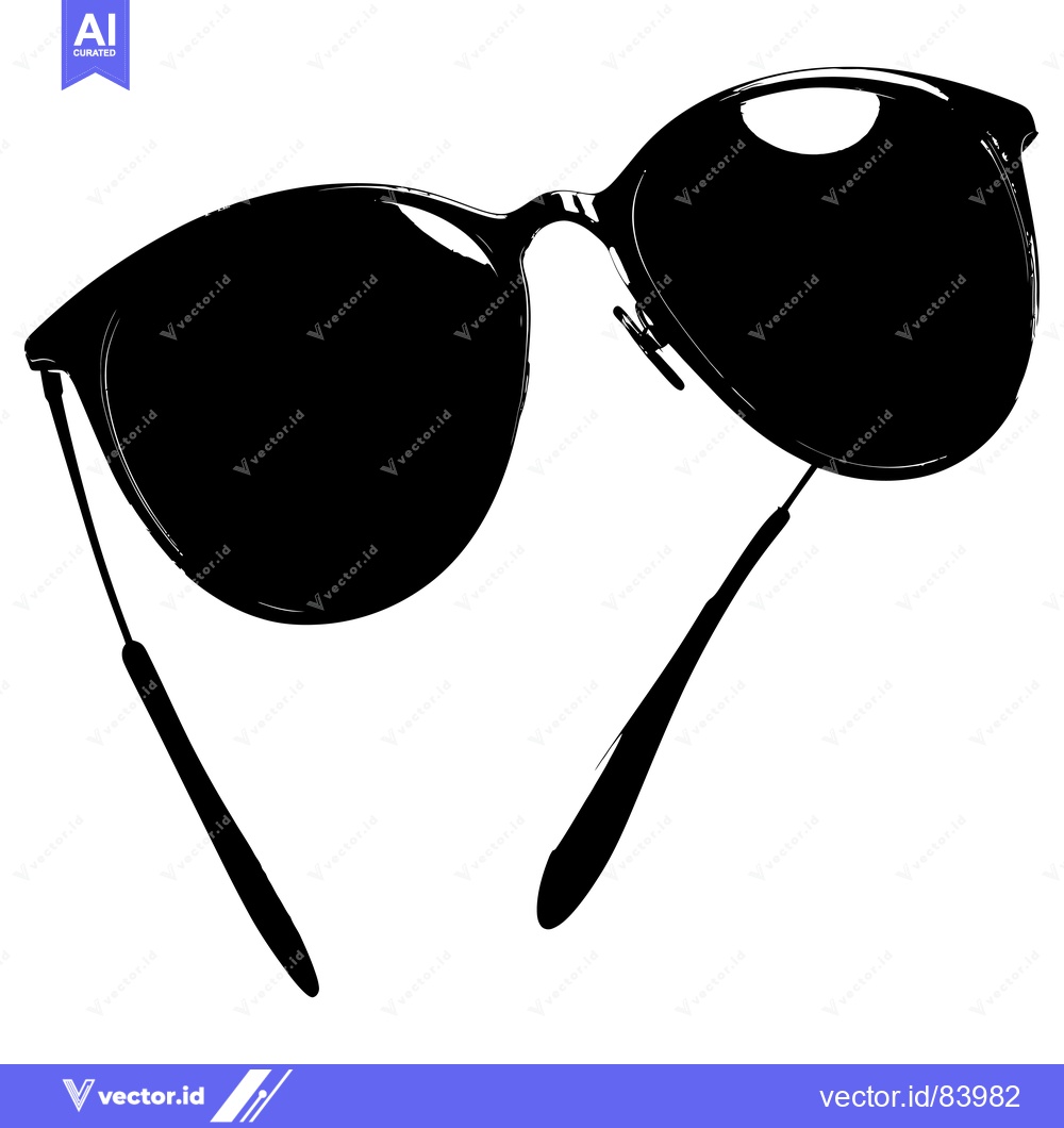 Premium Vector of Black and White Silhouette of Sunglasses