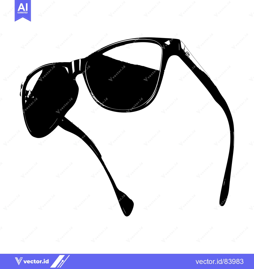 Premium Vector dari Black and White Silhouette of Sunglasses