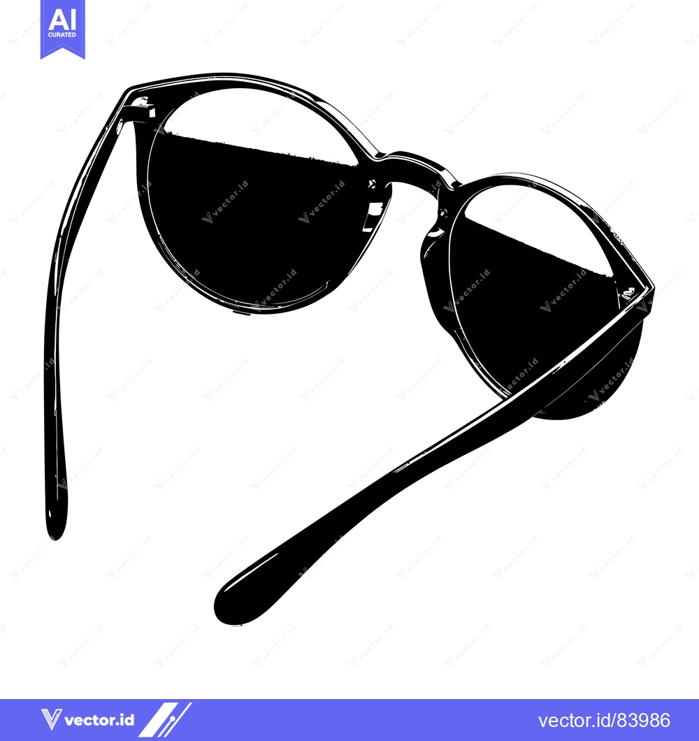Premium Vector dari Black and White Illustration of Sunglasses