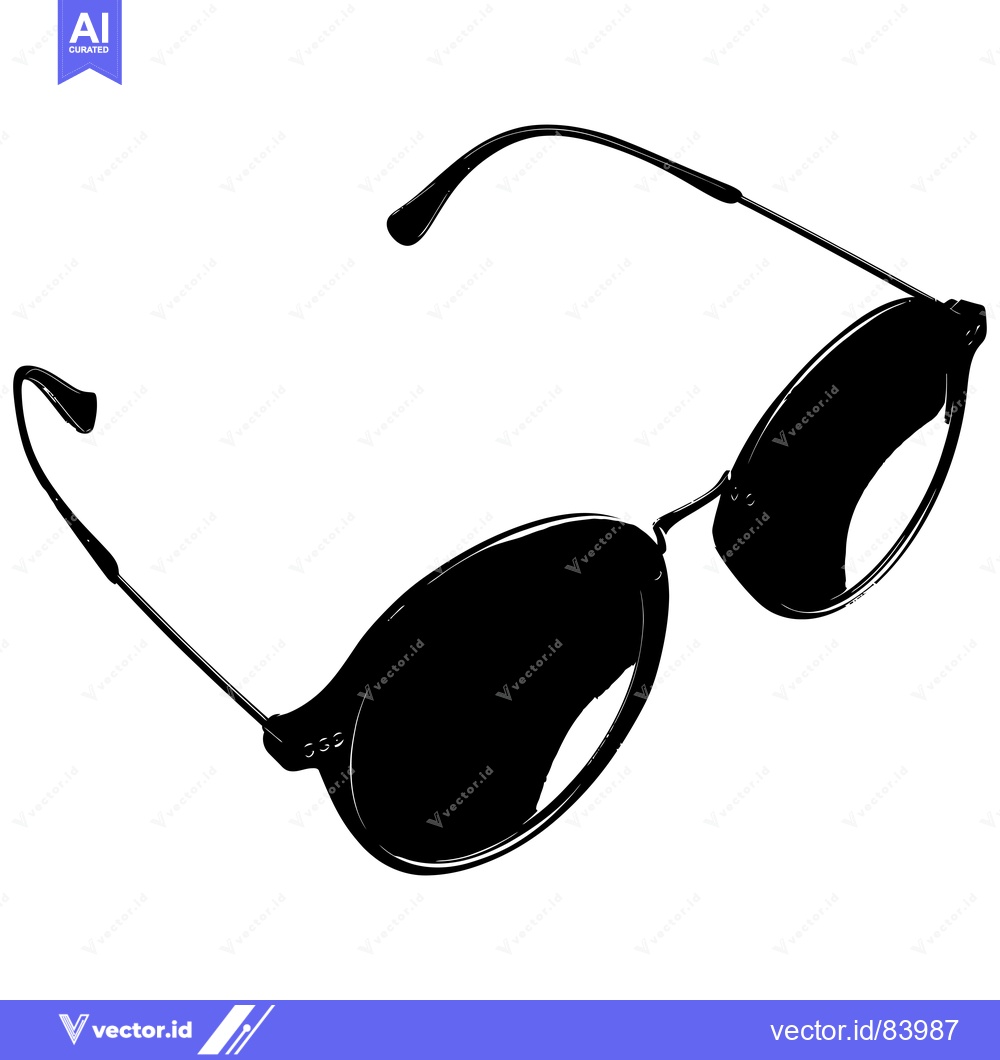 Premium Vector of A Black and White Silhouette of Sunglasses