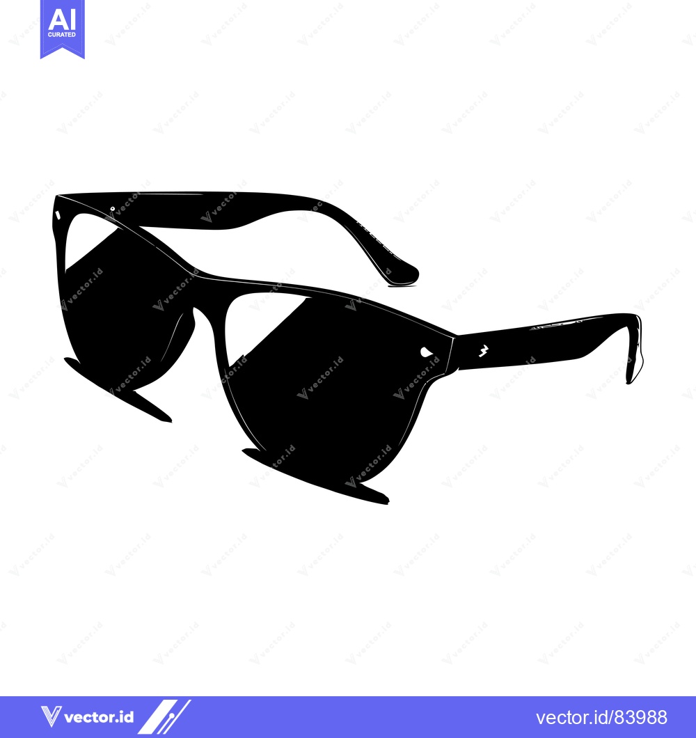 Premium Vector dari Black and White Silhouette of Sunglasses