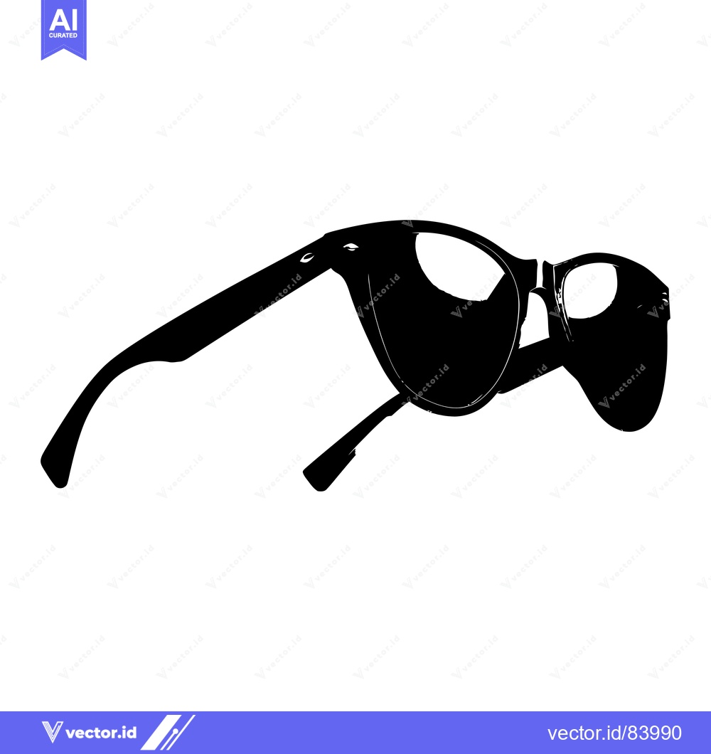 Premium Vector dari Black and White Silhouette of Sunglasses