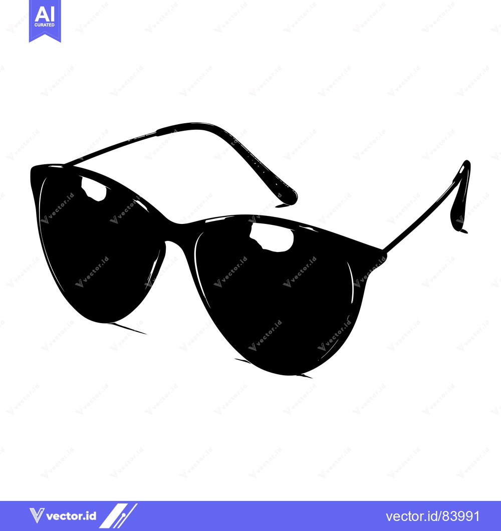 Premium Vector of Black and White Illustration of Sunglasses