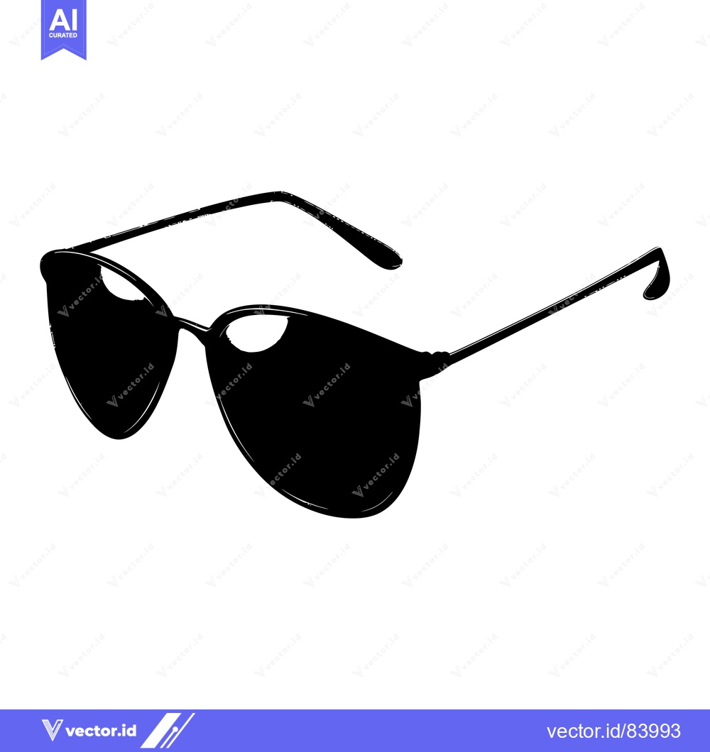 Premium Vector of Black and White Silhouette of Sunglasses