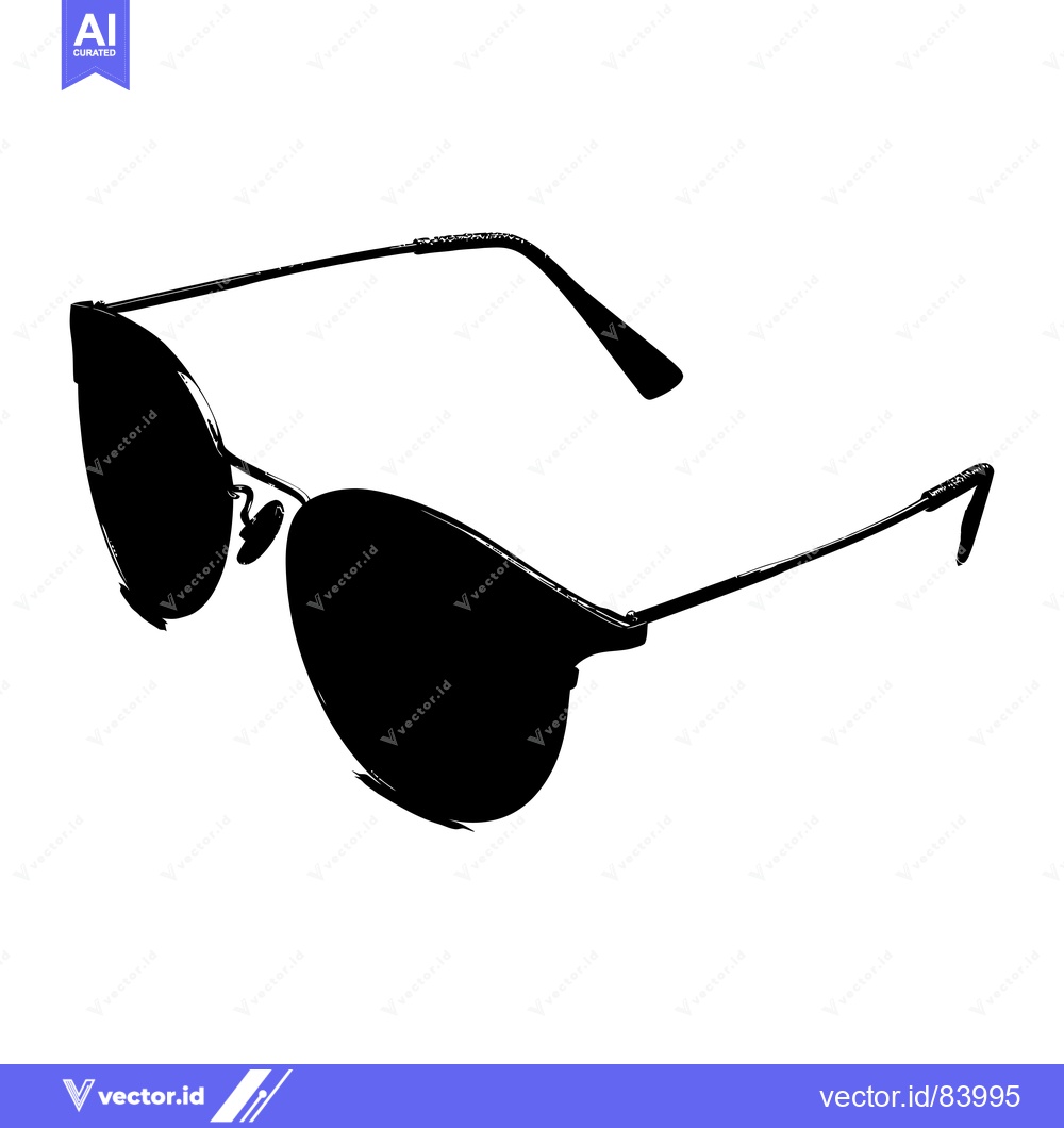 Premium Vector of Black and White Silhouette of Sunglasses