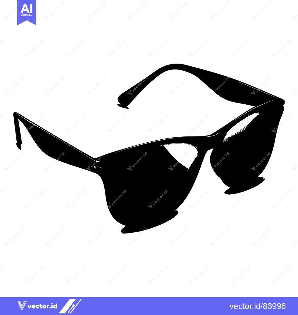 Premium Vector dari Black and White Silhouette of Sunglasses
