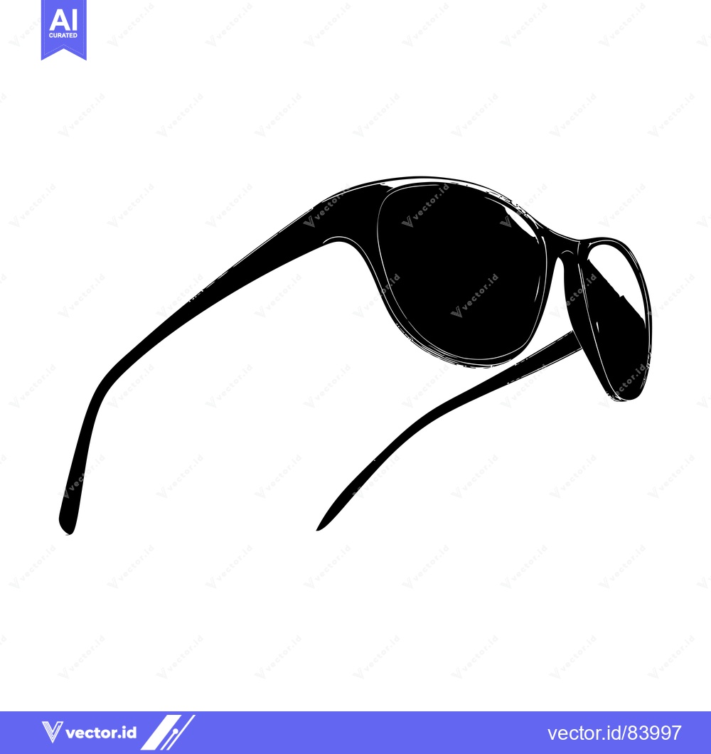 Premium Vector dari Black and White Silhouette of Sunglasses