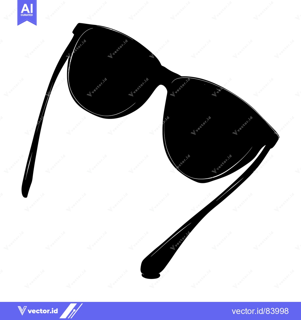 Premium Vector of Black and White Silhouette of Sunglasses