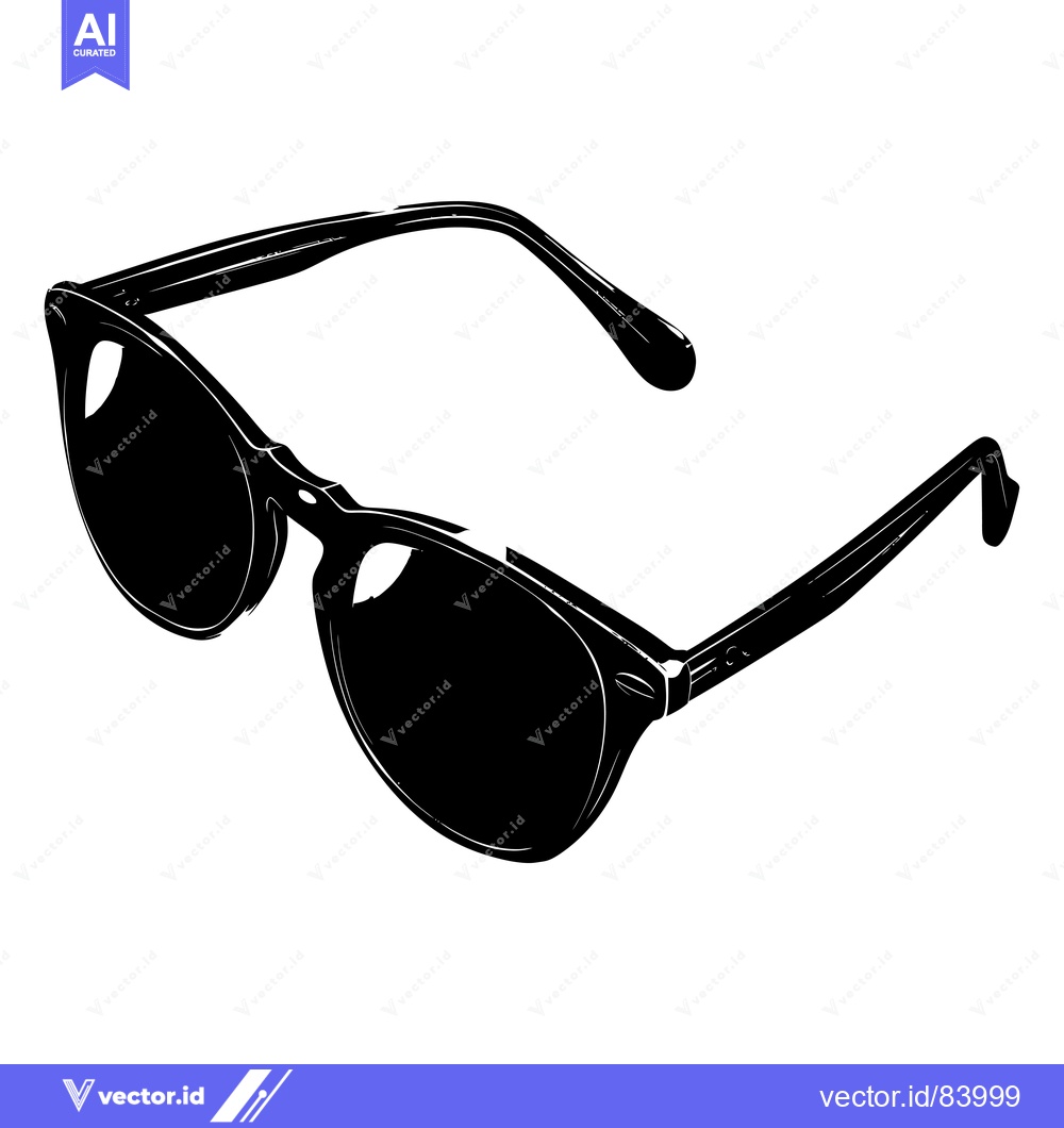 Premium Vector dari Black and White Silhouette of Sunglasses