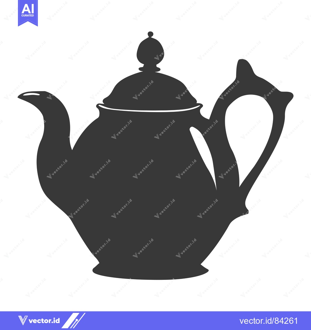 Premium Vector dari Black and White Silhouette of a Teapot