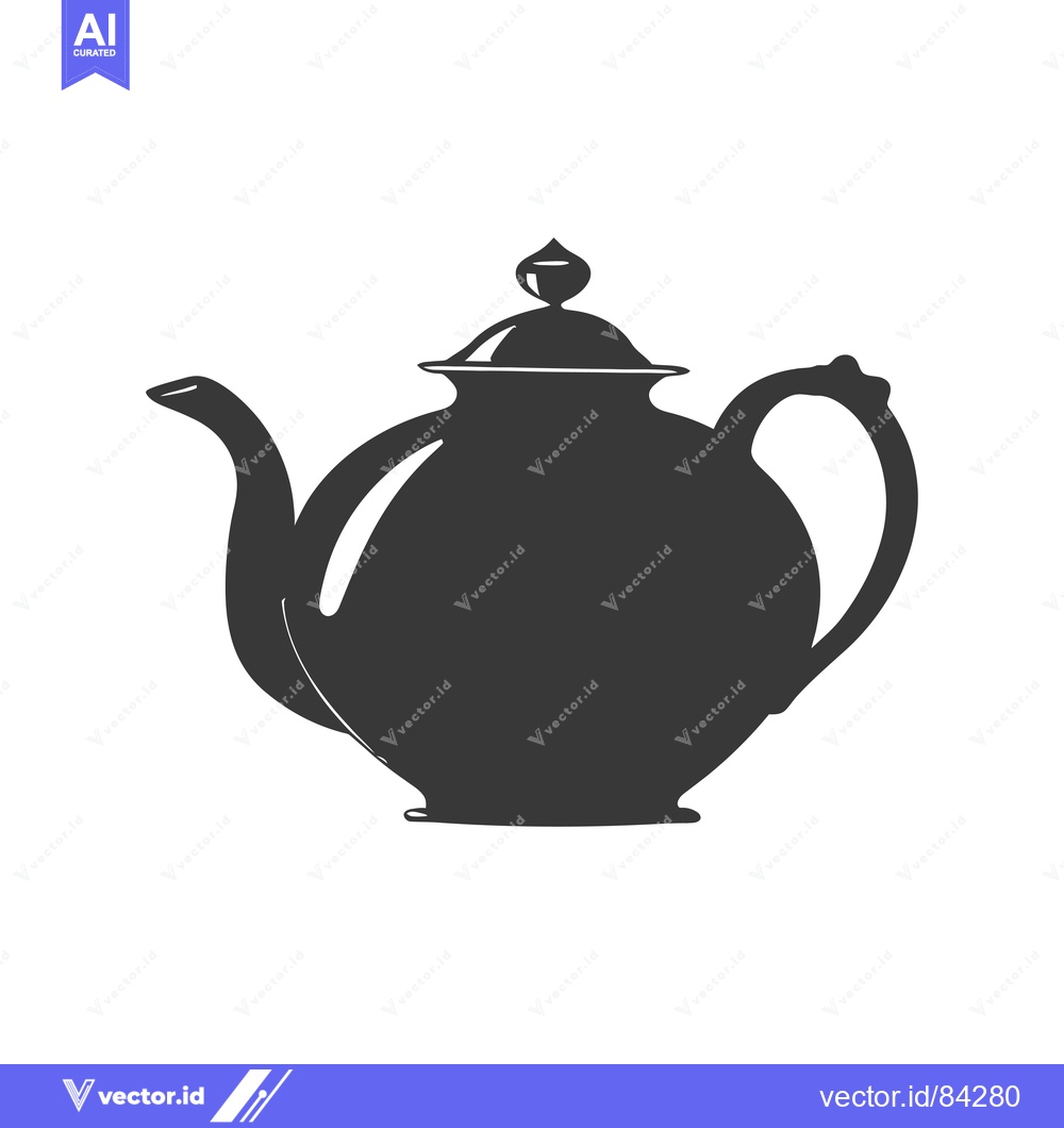Premium Vector dari Hand-Drawn Silhouette of a Classic Teapot