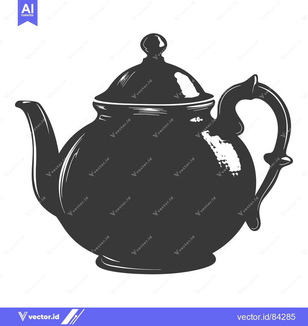 Premium Vector dari Hand-drawn illustration of a classic ceramic teapot