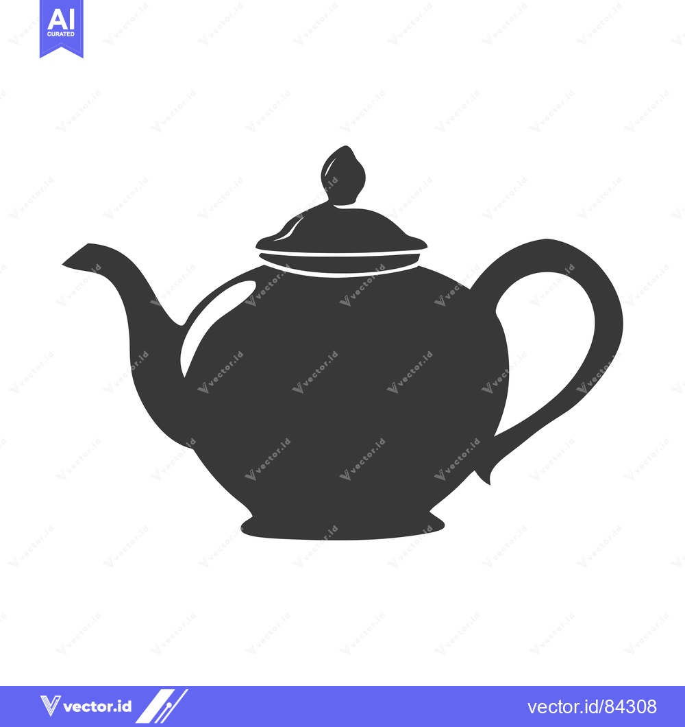 Premium Vector dari A Silhouette of a Traditional Teapot