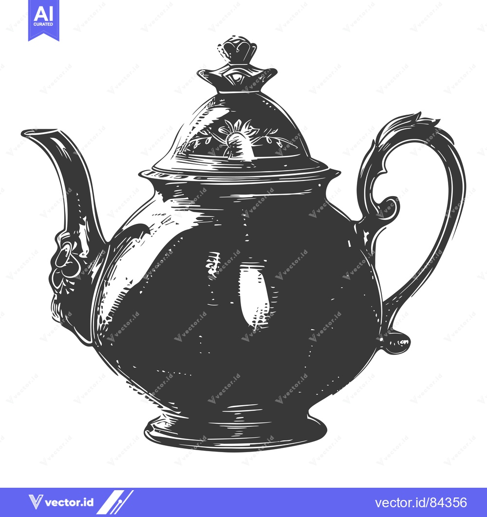 Premium Vector dari Hand-Drawn Illustration of an Ornate Teapot