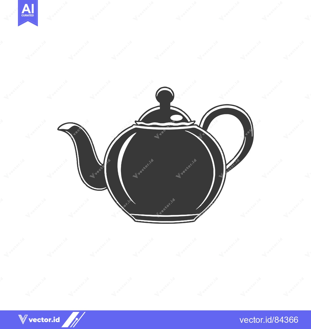 Premium Vector dari A Black and White Illustration of a Teapot