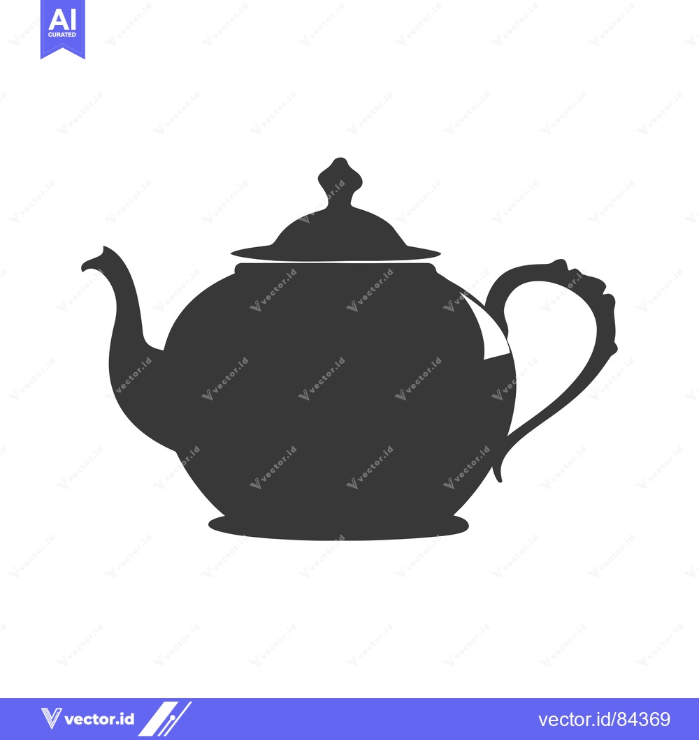 Premium Vector dari Black and White Silhouette of a Teapot