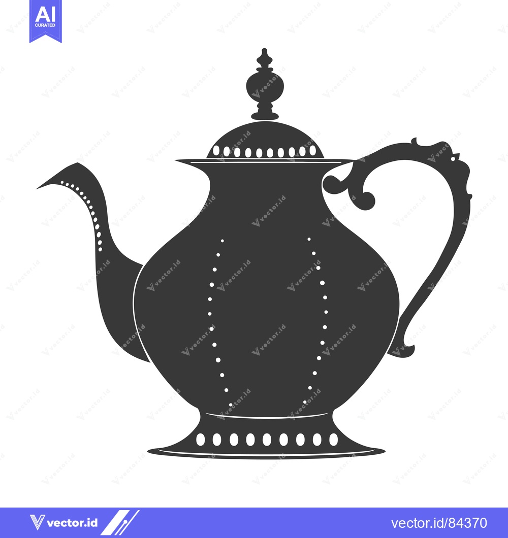 Premium Vector dari Ornate Silver Teapot Silhouette