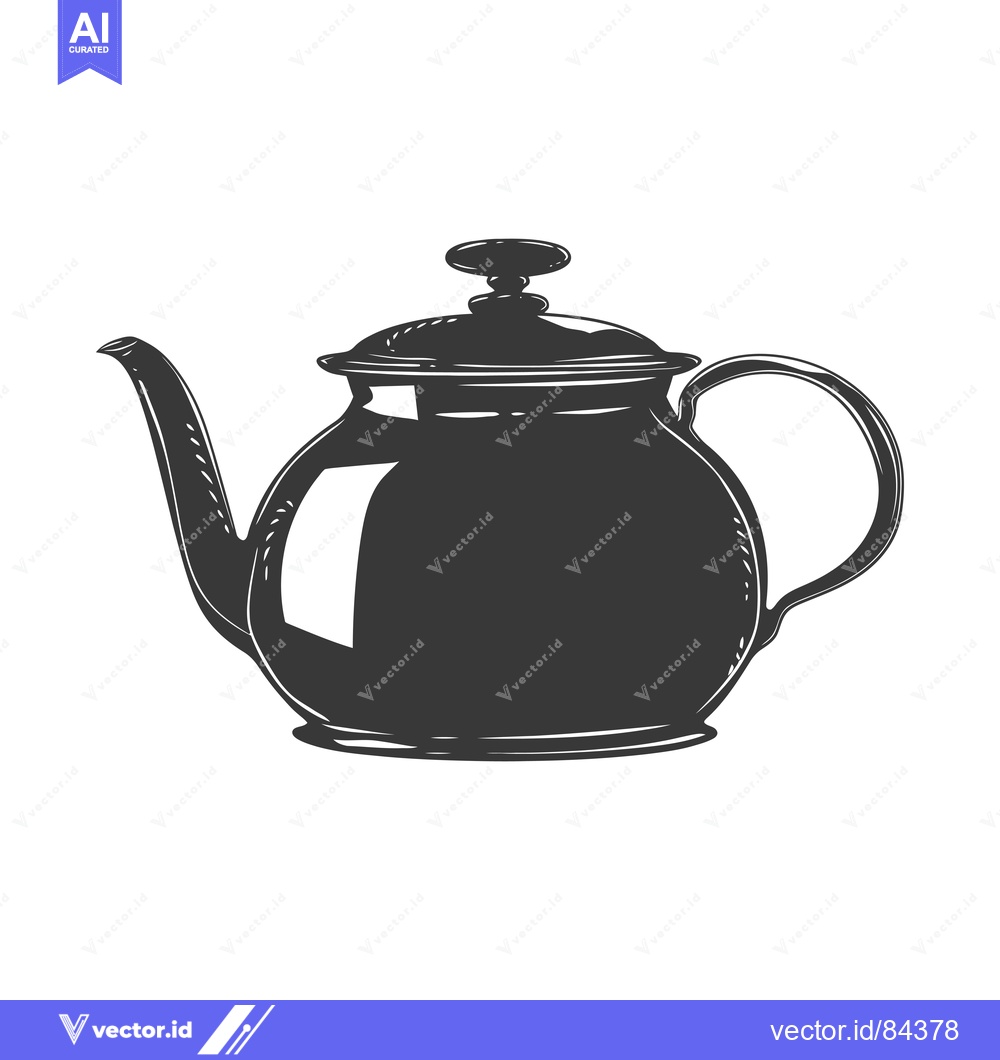 Premium Vector dari Hand-Drawn Silhouette of a Classic Teapot