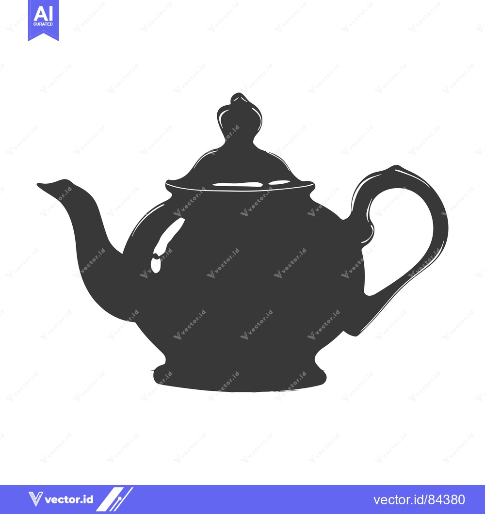 Premium Vector of Hand-Drawn Silhouette of a Classic Teapot