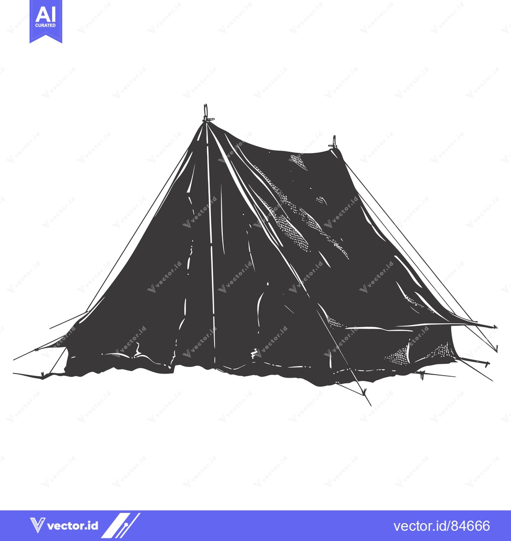 Premium Vector dari A black and white sketch of a tent