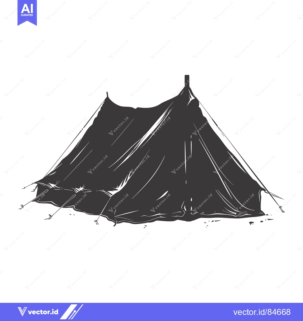 Premium Vector dari A Hand-Drawn Sketch of a Tent on a White Background