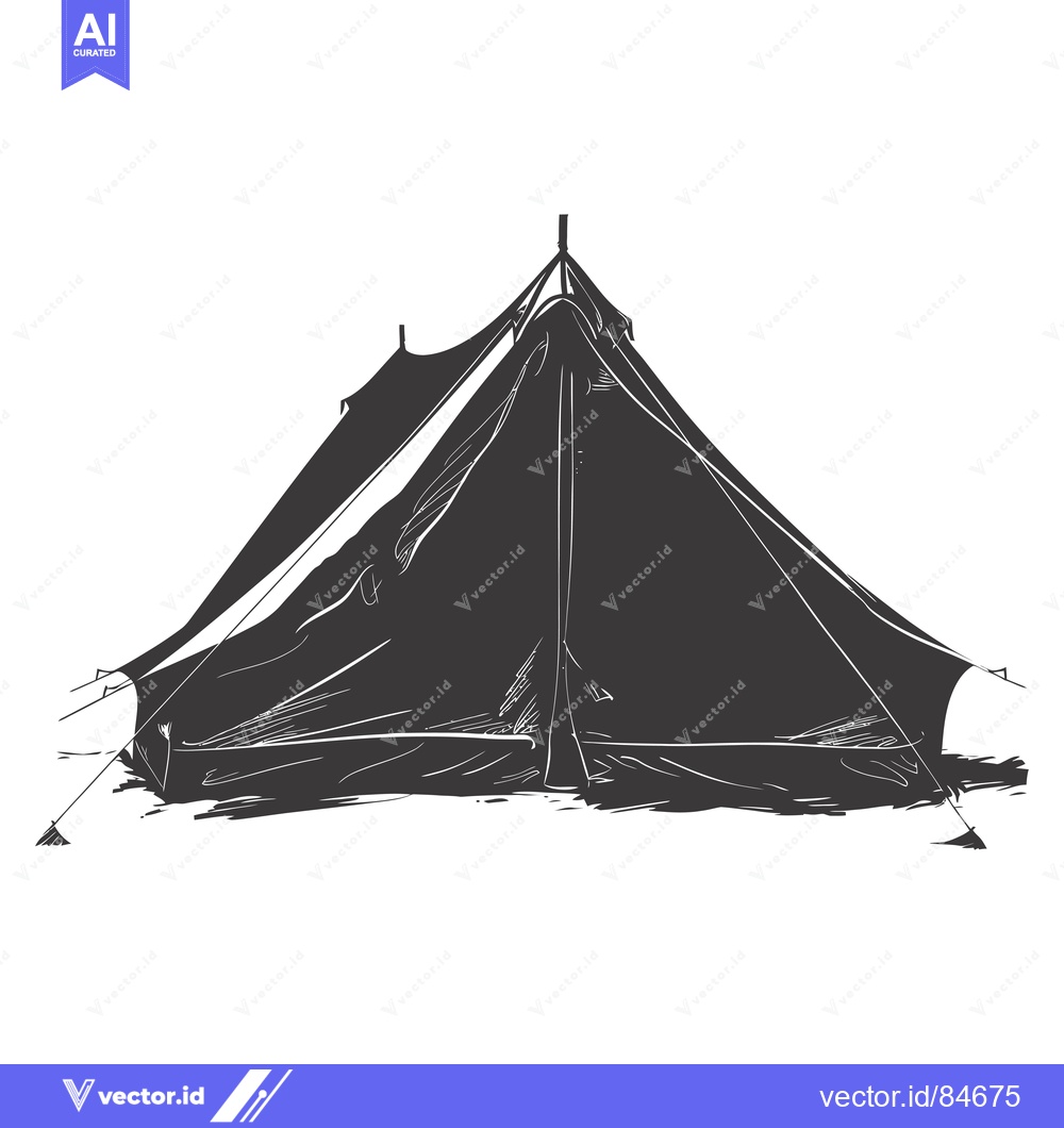 Premium Vector dari A Hand-Drawn Sketch of a Camping Tent