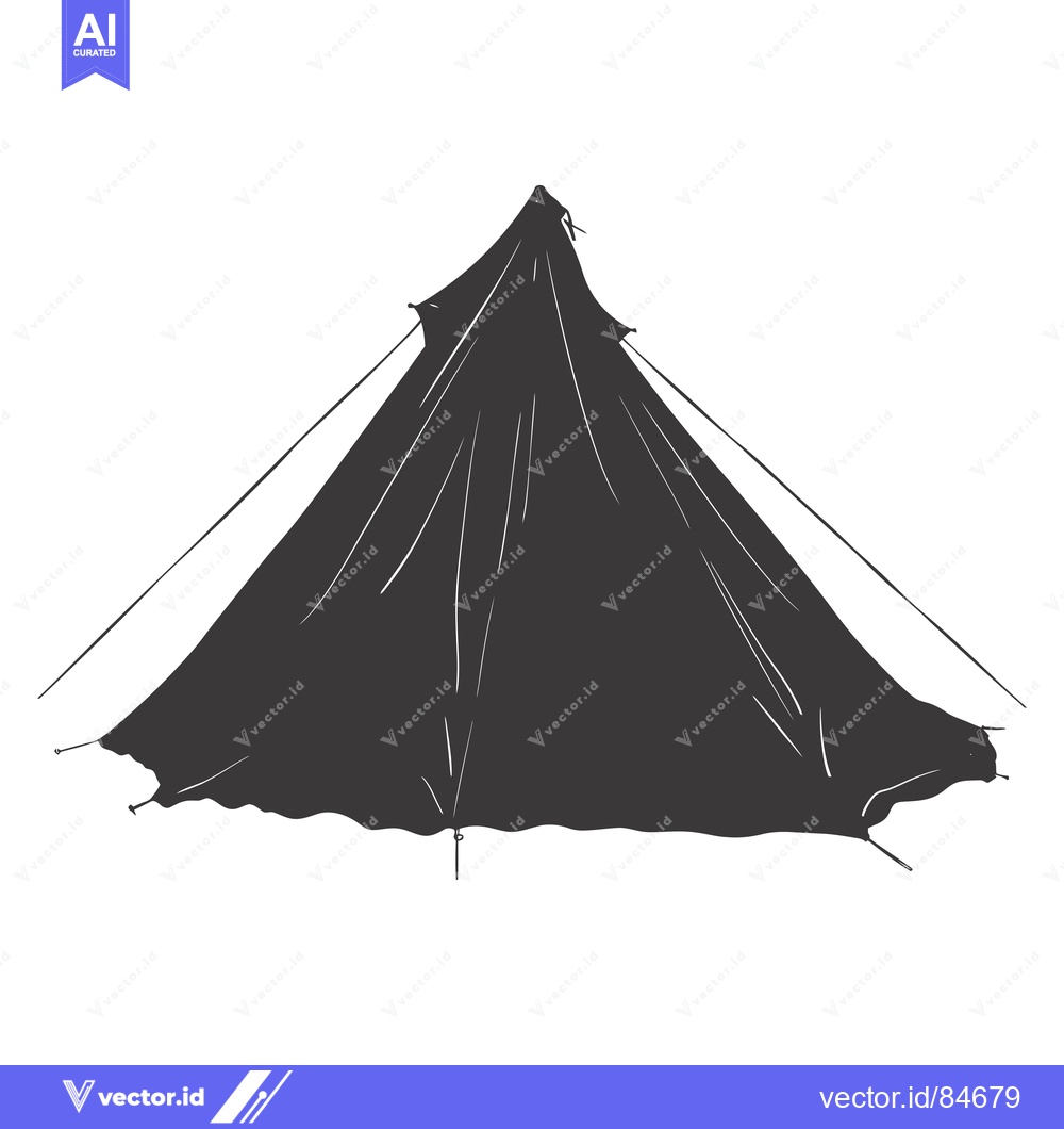 Premium Vector of A Simple Line Drawing of a Camping Tent Silhouette