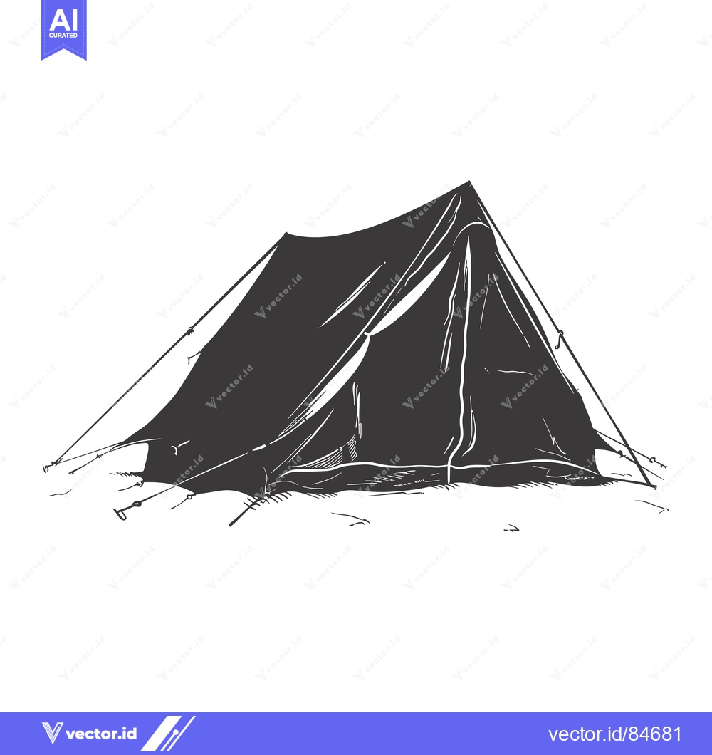 Premium Vector of Hand-drawn sketch of a single camping tent