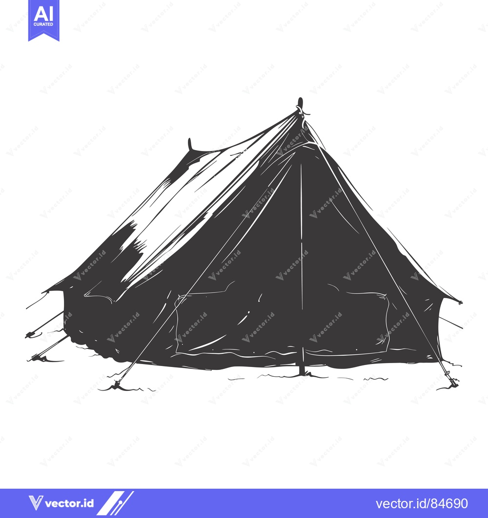 Premium Vector of Hand-drawn Sketch of a Camping Tent with Stakes