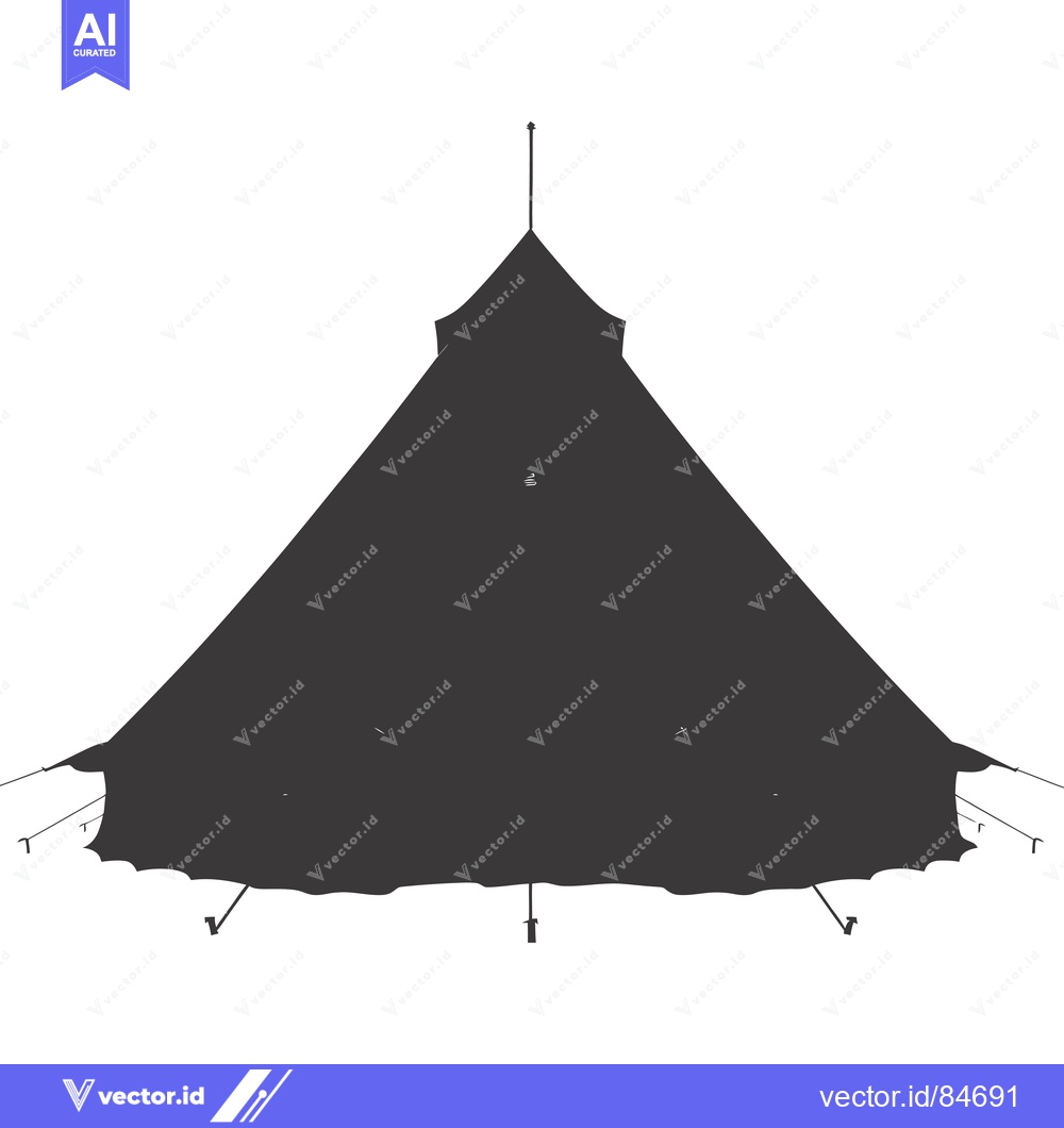 Premium Vector dari A Silhouette of a Traditional Conical Tent