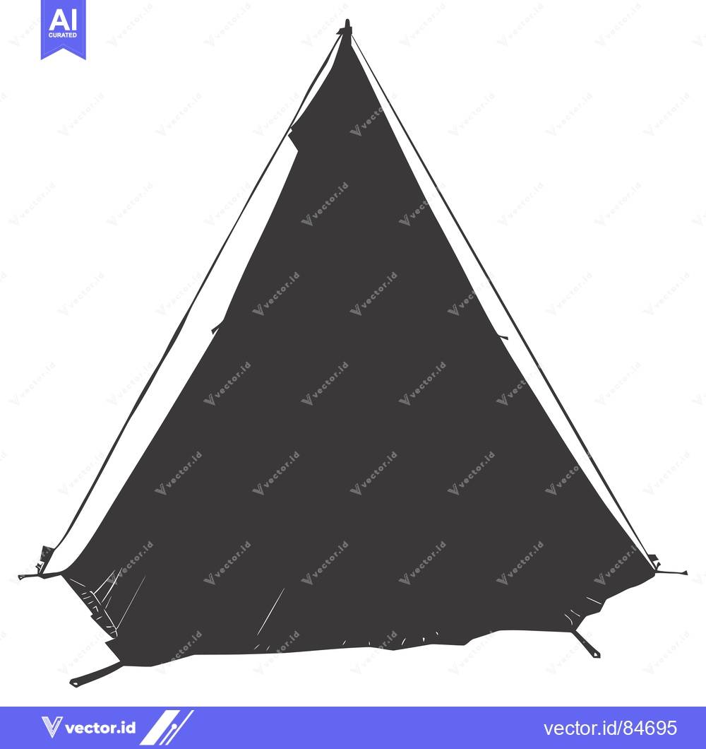Premium Vector of A Black And White Sketch Of A Triangular Tent
