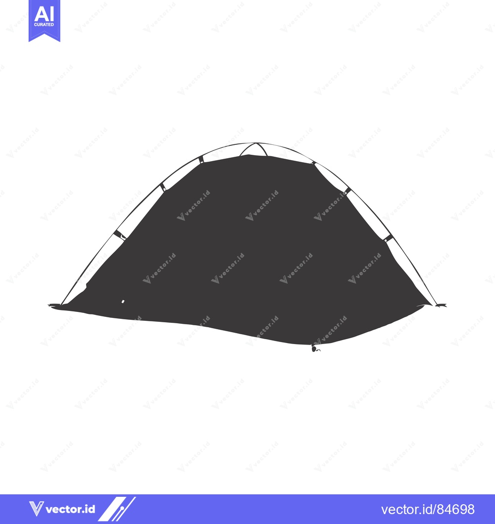 Premium Vector dari Hand-Drawn Silhouette of a Camping Tent