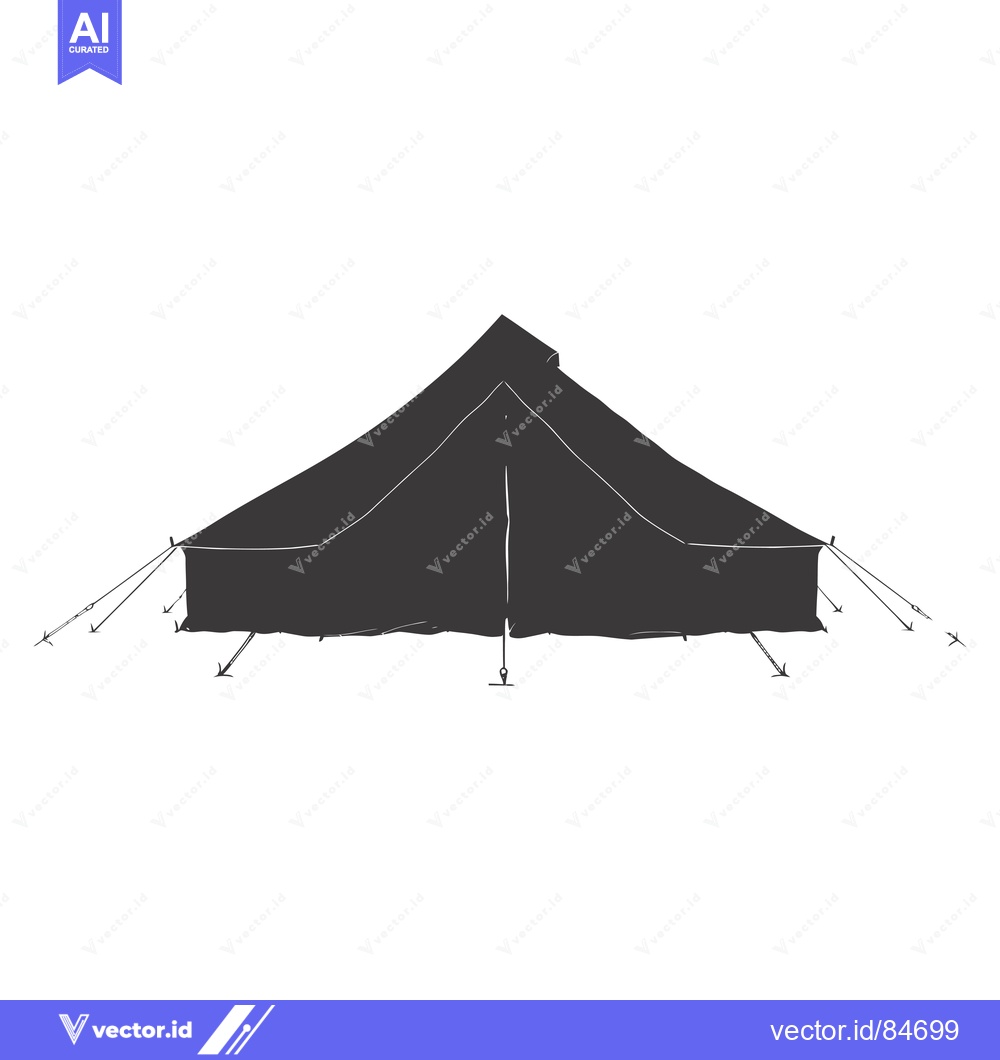 Premium Vector dari Hand-drawn sketch of a simple tent with ropes and stakes