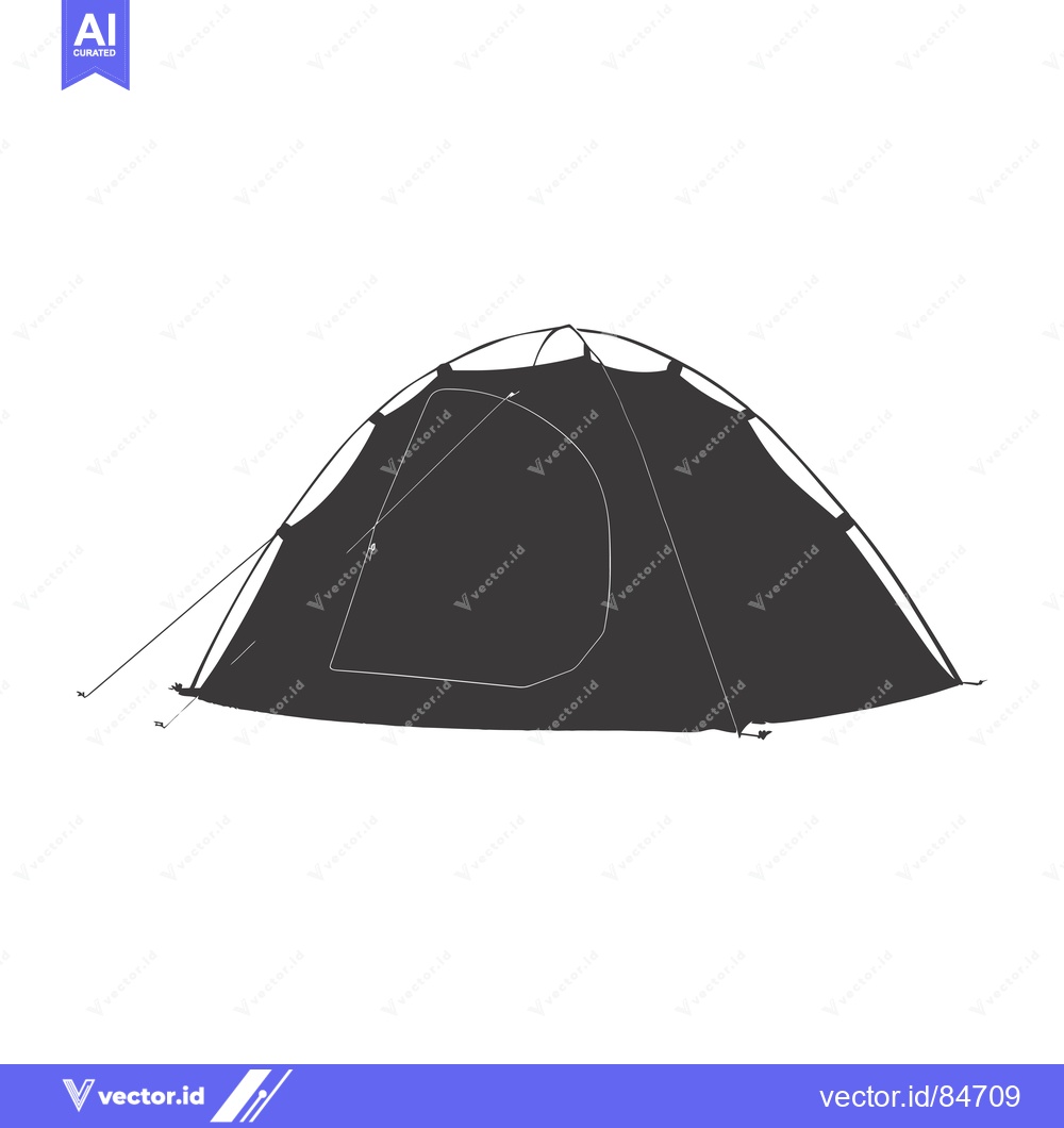 Premium Vector of A single, closed tent with a single entrance.