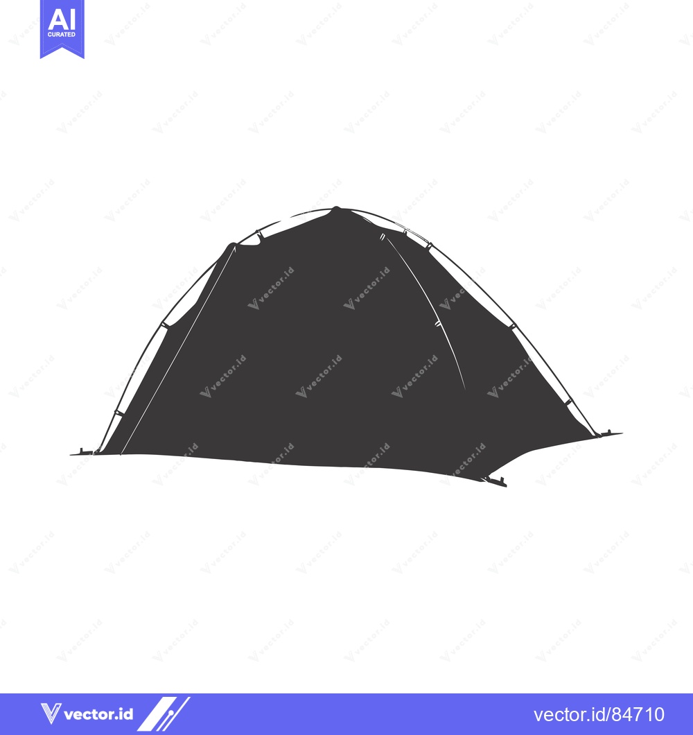 Premium Vector of A simple black silhouette of a camping tent