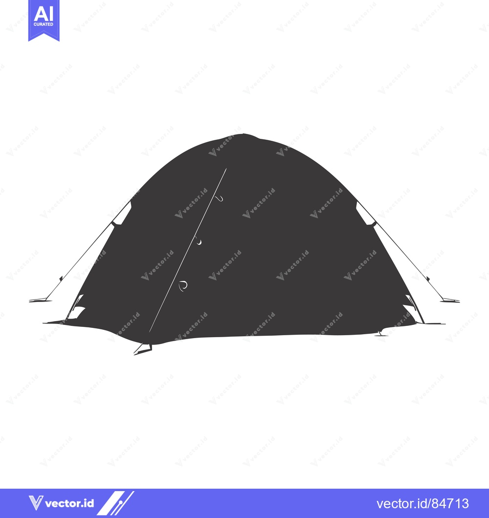 Premium Vector dari A black and white illustration of a simple tent
