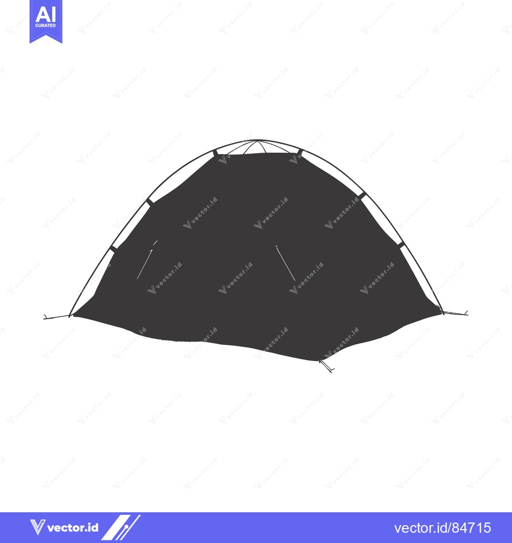 Premium Vector dari A hand-drawn illustration of a black tent
