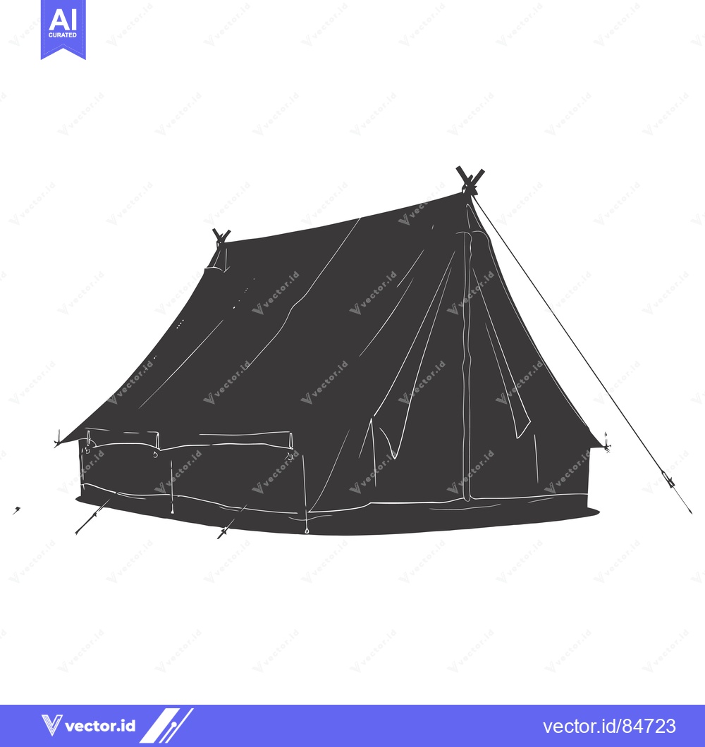 Premium Vector dari A Hand-Drawn Illustration of a Black Tent