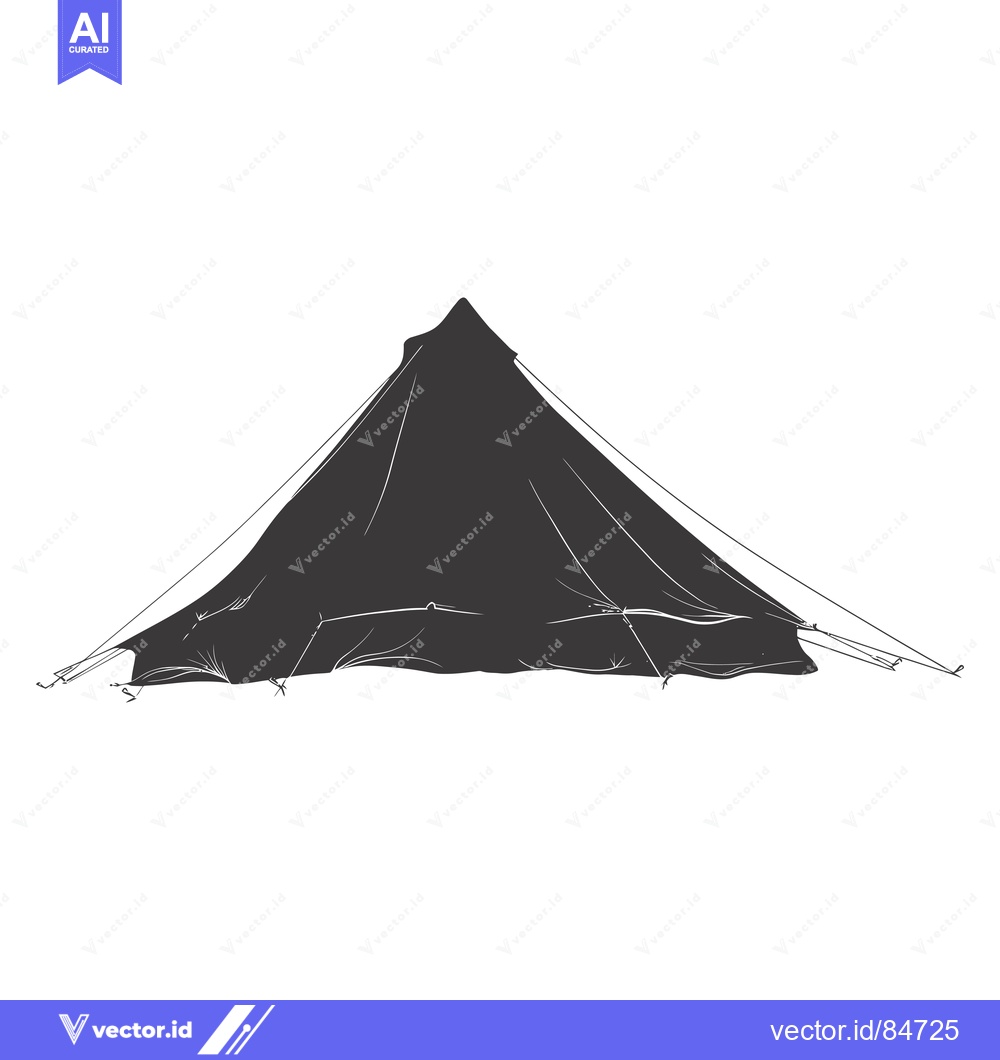 Premium Vector dari A Black and White Sketch of a Simple Tent