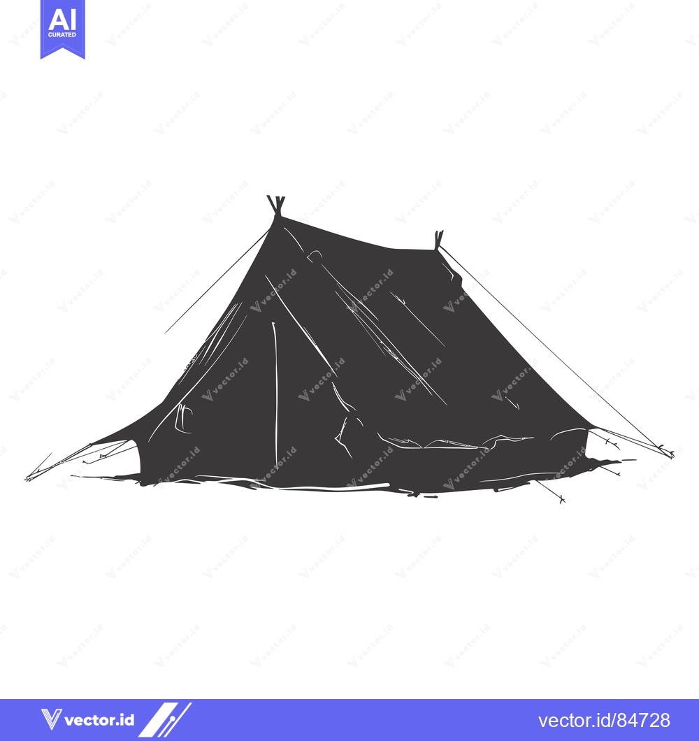 Premium Vector dari A Hand-Drawn Illustration of a Camping Tent