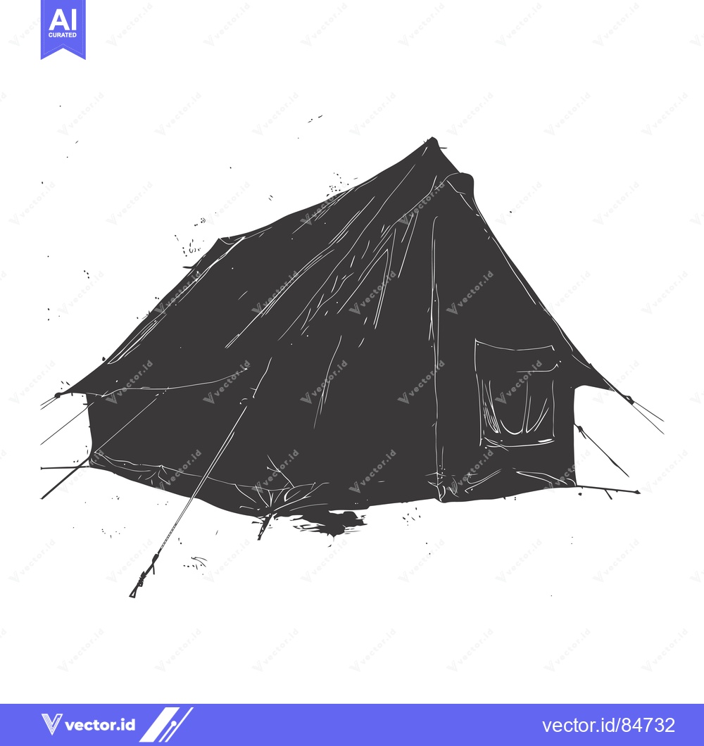 Premium Vector of A Hand-Drawn Sketch of a Tent with a Single Doorway