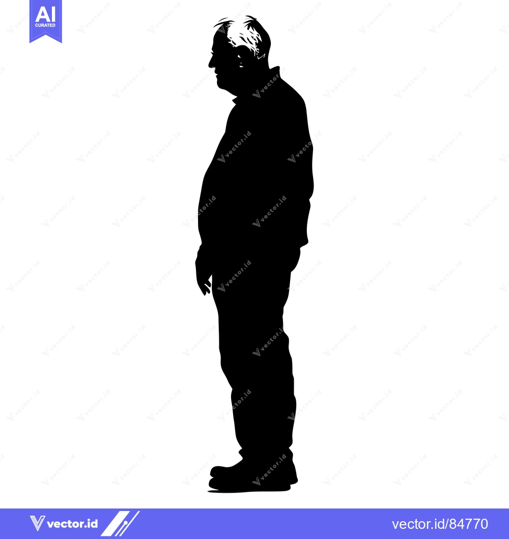 Premium Vector dari Silhouette of a Man Standing in Profile