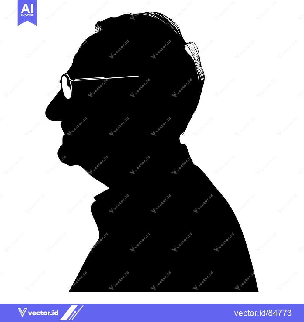 Premium Vector dari Silhouette of a Man Wearing Glasses